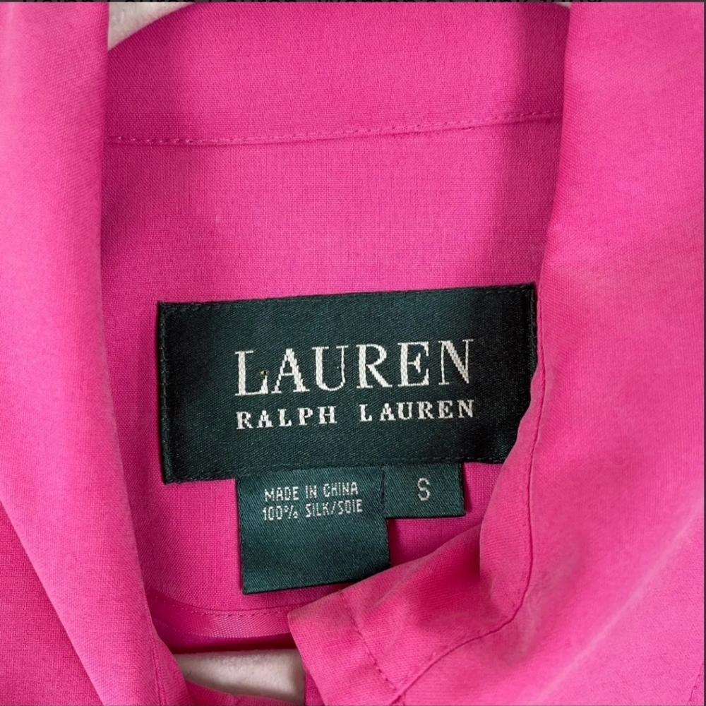 Like New Lauren Ralph Lauren 100% Silk Pink Jacket Small Lightweight - Picture 5 of 16